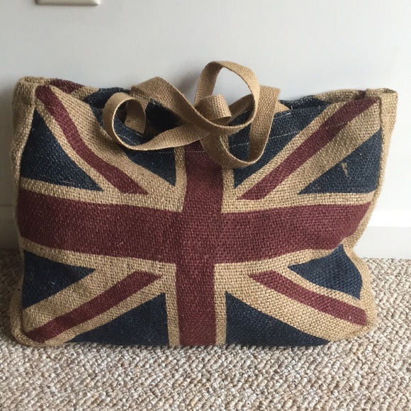 HomArt Handbags - NWOT! UK Flag Jute Tote Bag